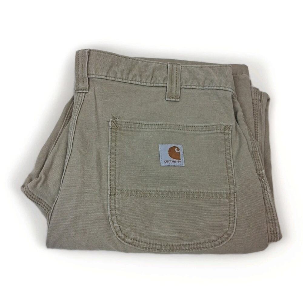 Carhartt Mens Rugged Flex Rigby Dungaree Relaxed Fit Brown Carpenter Pants 36x30